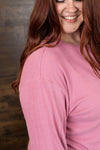 Michelle Mae Corrine Ribbed Pullover Top - Pink FINAL SALE