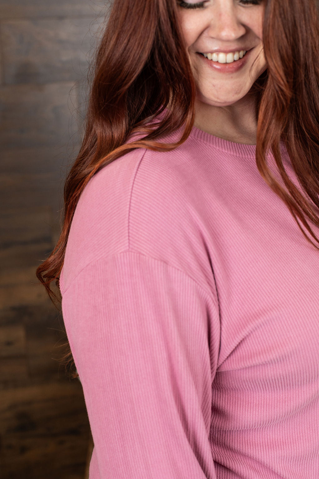 Michelle Mae Corrine Ribbed Pullover Top - Pink