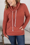 Michelle Mae Cozy Funnel Neck Sweatshirt - Terra Cotta