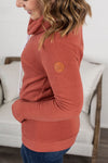 Michelle Mae Cozy Funnel Neck Sweatshirt - Terra Cotta