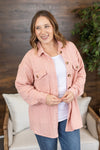 Michelle Mae Cable Knit Jacket - Blush Pink