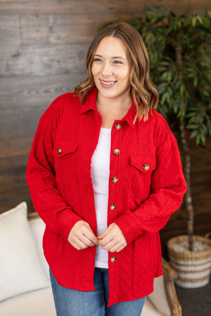 Michelle Mae Cable Knit Jacket - Red