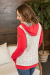 Michelle Mae Classic Halfzip Hoodie - Watermelon with Floral Accent