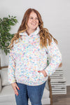 Michelle Mae QuarterZip Sherpa Pullover - Bright Confetti
