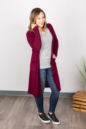 Michelle Mae Colbie Cardigan - Burgundy