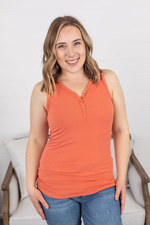 Michelle Mae Addison Henley Tank - Light Pumpkin