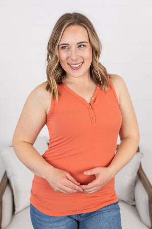 Michelle Mae Addison Henley Tank - Light Pumpkin