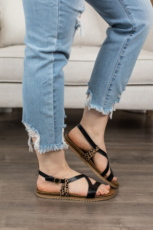 Blowfish Mercury Sandal- Sand Pixie Leopard/Black Dyecut- FINAL SALE