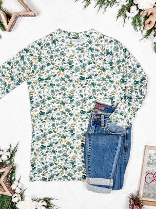 Blair Long Sleeve Top - Green Floral