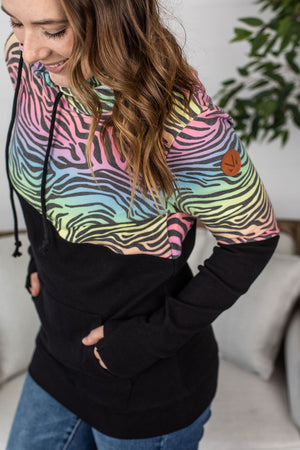 Michelle Mae Ashley Hoodie - Rainbow Zebra