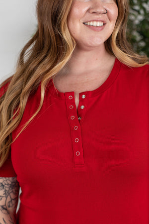 Michelle Mae Brinley Button Top - Red FINAL SALE