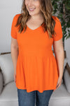 Michelle Mae Sarah Ruffle Top - Orange