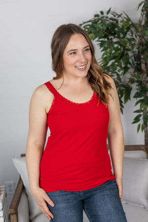 Michelle Mae Lexi Lace Tank - Red