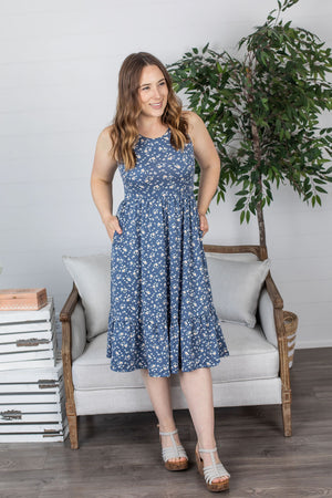 Michelle Mae Bailey Dress - Denim Blue Floral