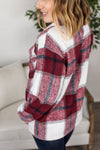 Michelle Mae Norah Plaid Shacket - Red and Navy Mix