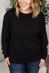 Michelle Mae Corrine Ribbed Pullover Top - Black