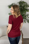 Michelle Mae Sophie Pocket Tee - Burgundy