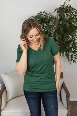 Michelle Mae Sophie Pocket Tee - Forest Green