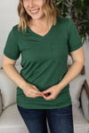 Michelle Mae Sophie Pocket Tee - Forest Green