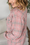 Michelle Mae Norah Plaid Shacket - Pink and Grey