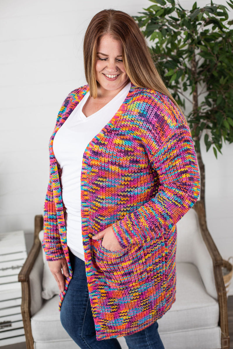 Michelle Mae Janet Long Cardigan - Rainbow Mix