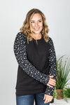 Michelle Mae Accent Sleeve Pullover - Black Star FINAL SALE