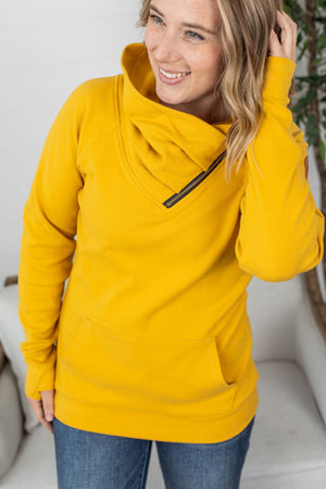 Michelle Mae Classic ZipCowl Sweatshirt - Mustard