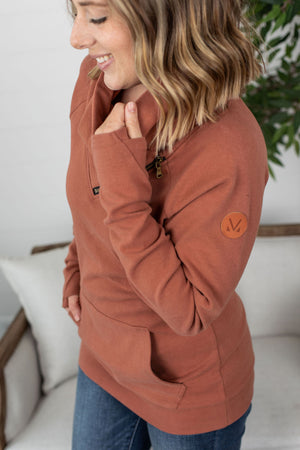 Michelle Mae Classic ZipCowl Sweatshirt - Terra Cotta