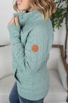 Michelle Mae Geometric Button Snap Pullover - Sage