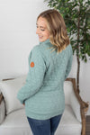 Michelle Mae Geometric Button Snap Pullover - Sage