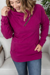Michelle Mae Classic ZipCowl Sweatshirt - Magenta