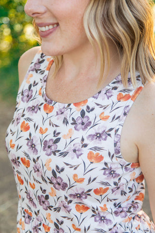 Renee Ruffle Tank - Harvest Floral FINAL SALE