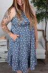 Michelle Mae Bailey Dress - Denim Blue Floral