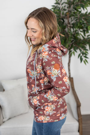 Michelle Mae Rust Floral FullZip Hoodie
