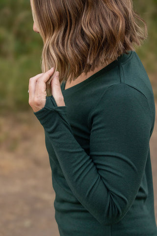 Leah Long Sleeve Top - Evergreen