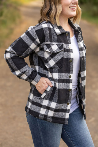 Norah Plaid Shacket - Classic Black and White