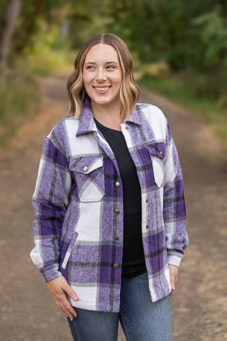 Norah Plaid Shacket - Purple Mix