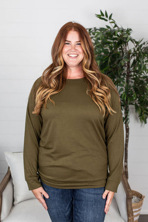 Michelle Mae Kayla Lightweight Pullover - Olive