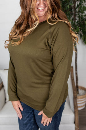 Michelle Mae Kayla Lightweight Pullover - Olive