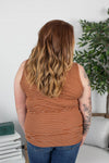 Michelle Mae Addison Henley Tank - Rust w/ White Stripes