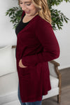 Michelle Mae Rachel Ribbed Cardigan - Burgundy
