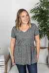 Michelle Mae Sarah Ruffle Top - Grey Leopard
