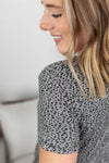 Michelle Mae Sarah Ruffle Top - Grey Leopard