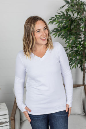 Michelle Mae Leah Long Sleeve Top - White
