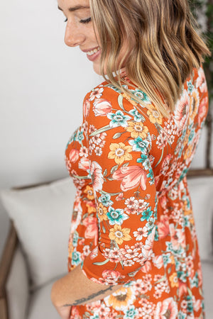 Michelle Mae Taylor Dress - Rust Floral