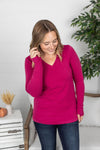 Michelle Mae Leah Long Sleeve Top - Magenta