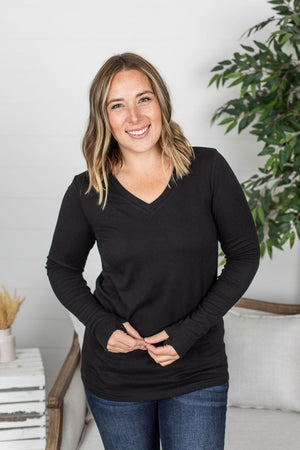 Michelle Mae Leah Long Sleeve Top - Black