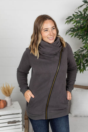 Michelle Mae Quinn ZipUp Cowl - Charcoal