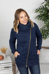 Michelle Mae Quinn ZipUp Cowl - Navy