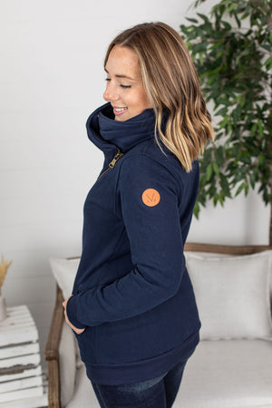 Michelle Mae Quinn ZipUp Cowl - Navy